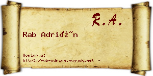 Rab Adrián névjegykártya